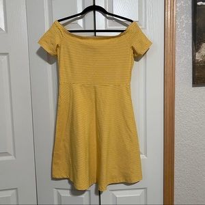 Yellow off shoulder dress